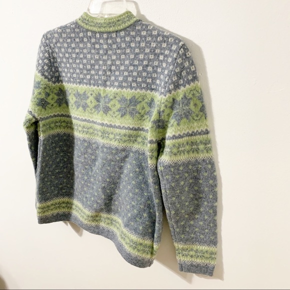 Vintage Carroll Reed Icelandic 100% Wool Cardigan Silver Toned Buckle Hardware - Picture 6 of 11